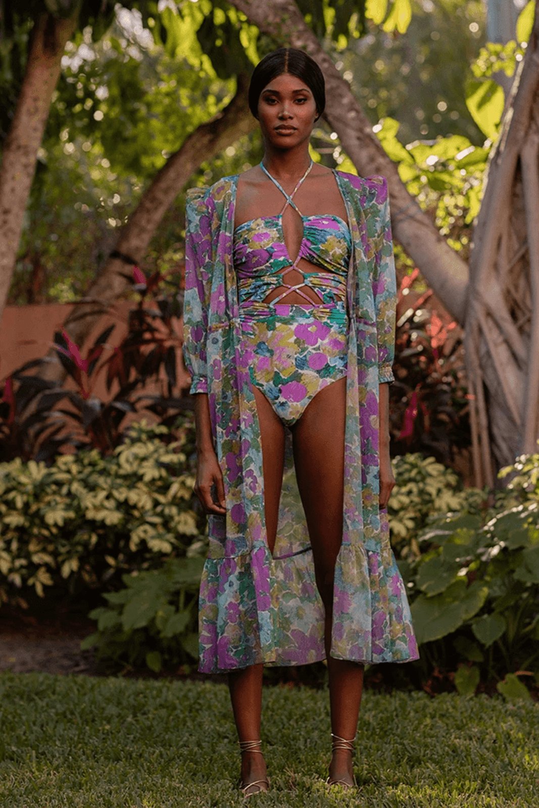 Hilda Baskılı İki Parça Yüzme Seti