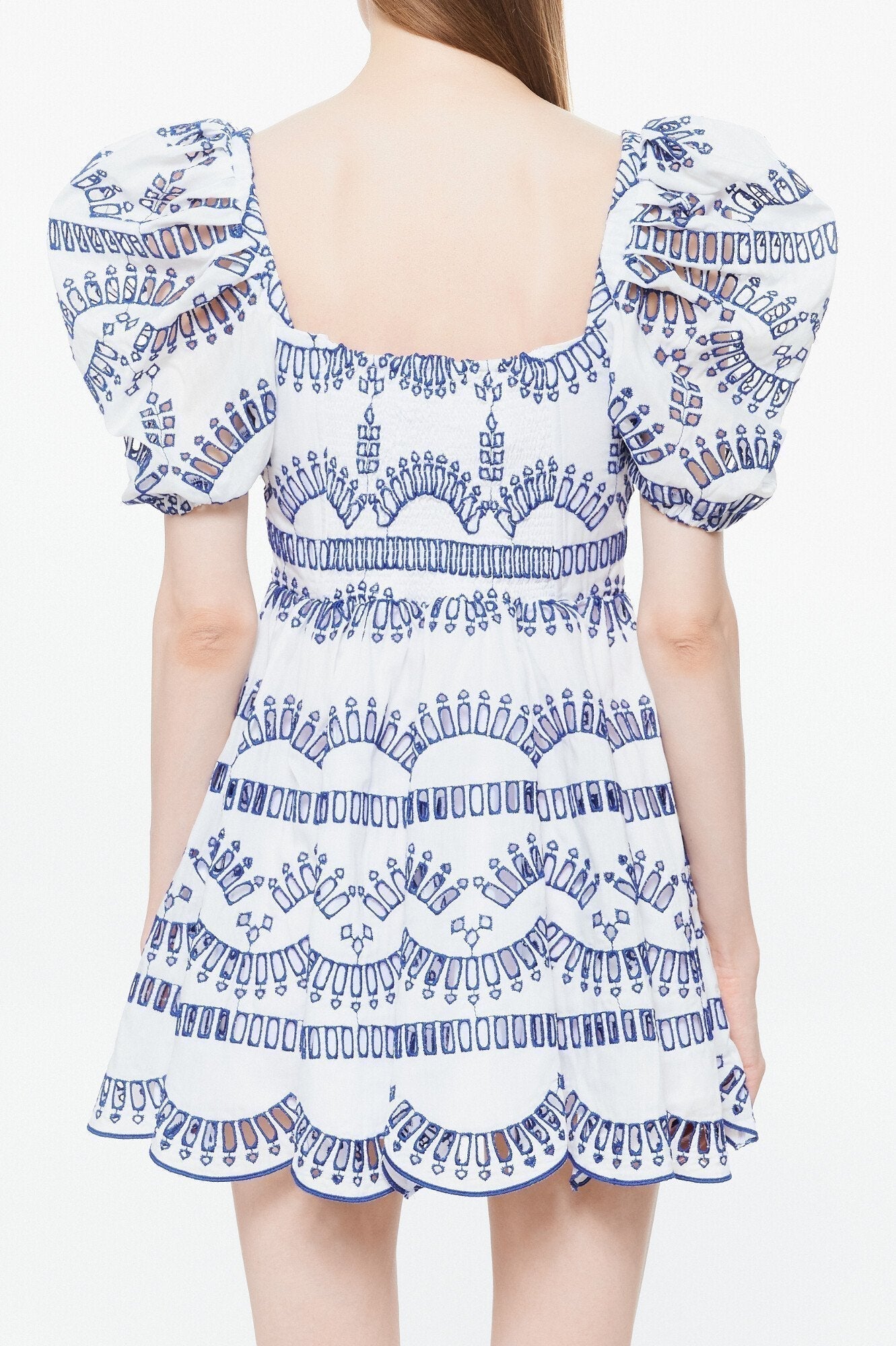 Janice İşlemeli Puf Kol Mini Elbise