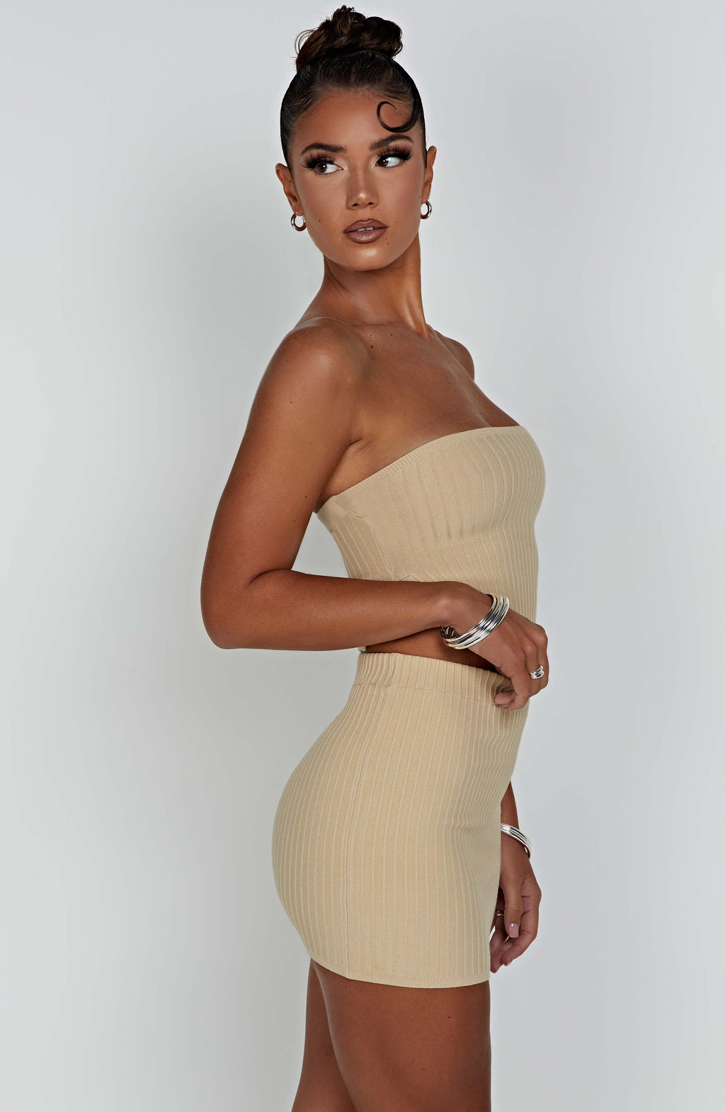 Fitilli Kalem Mini Etek – Bej