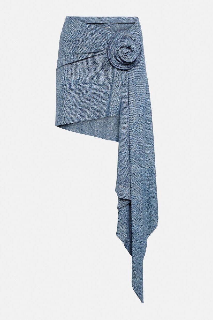 Joan Floral Denim Üç Parçalı Yüzme Seti