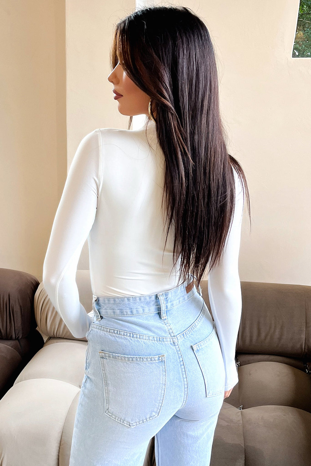 Jora Long Sleeve Bodysuit - Beyaz