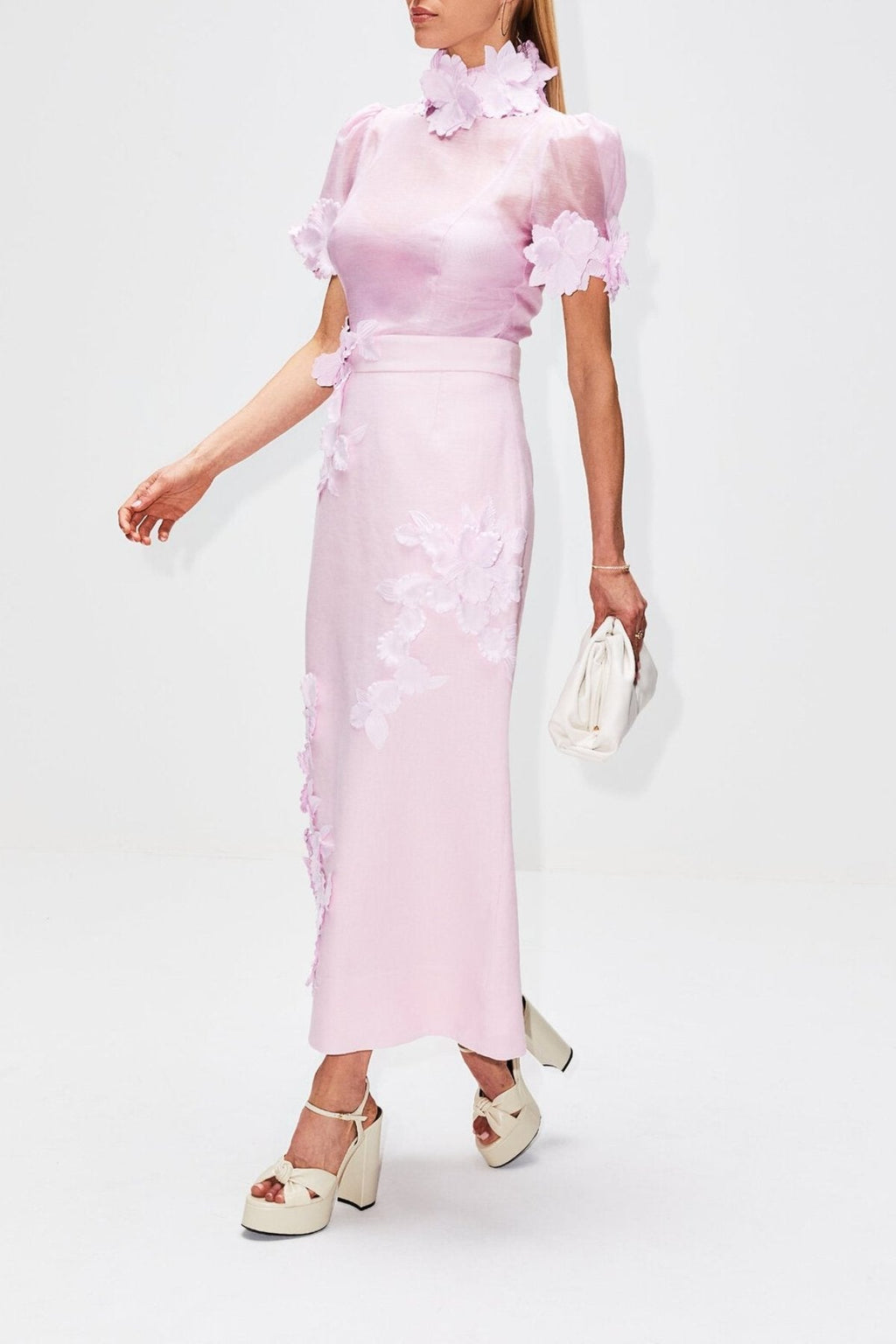 Evelyn Çiçek İşlemeli Elbise Takımı