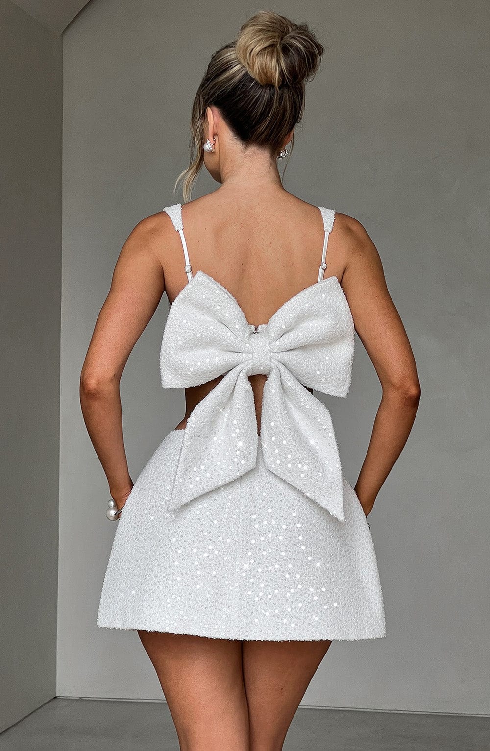 Mini Simli A Kesim Cepli Etek – Beyaz