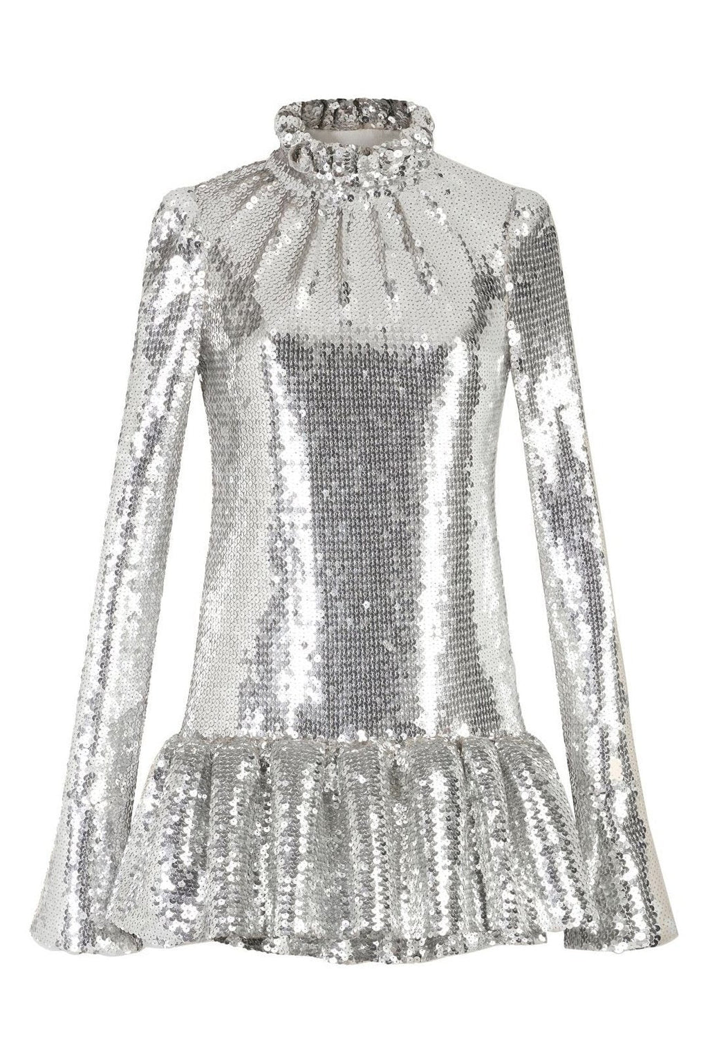 Kristin Fırfırlı Payetler Mini Elbise