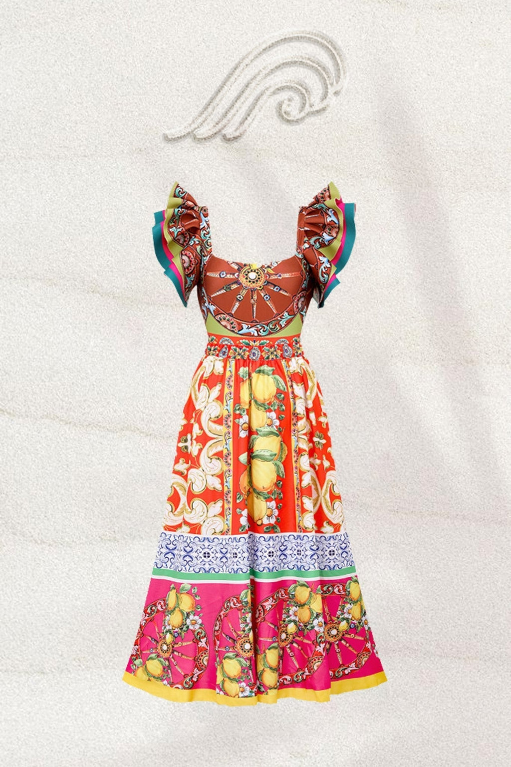 Lucinda Baskılı Fırfır İkili Yüzme Seti