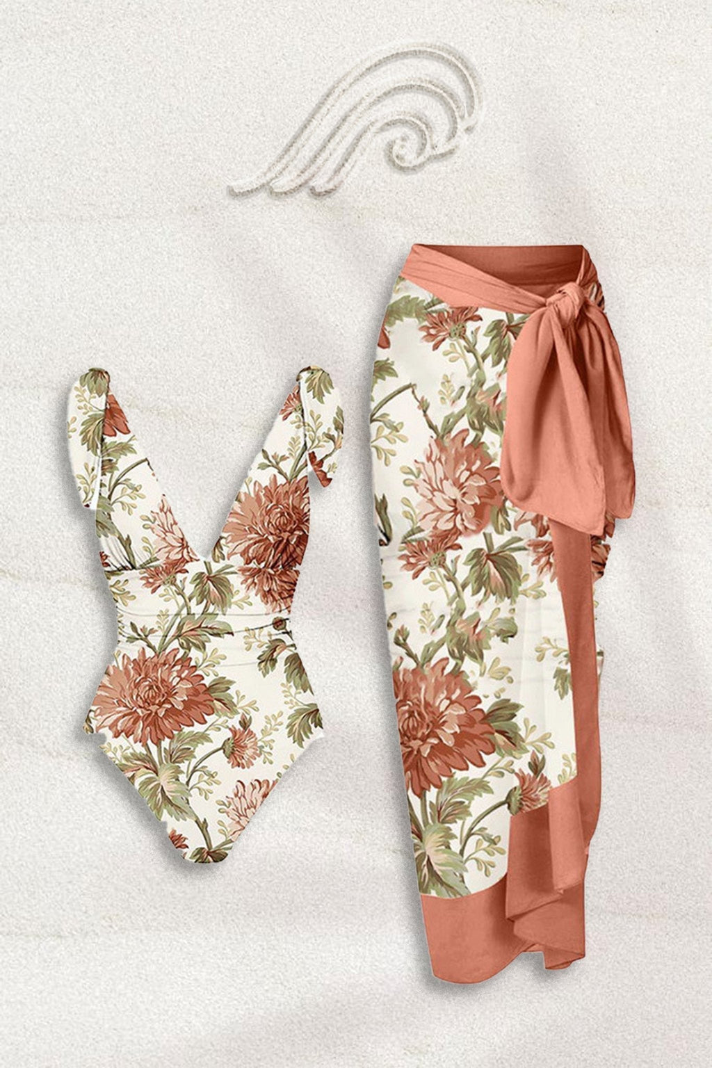 Marcia Vintage Baskı Yüzme Seti