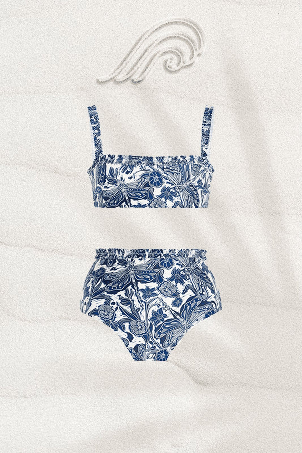 Maria Toile Baskılı Üç Parçalı Yüzme Seti