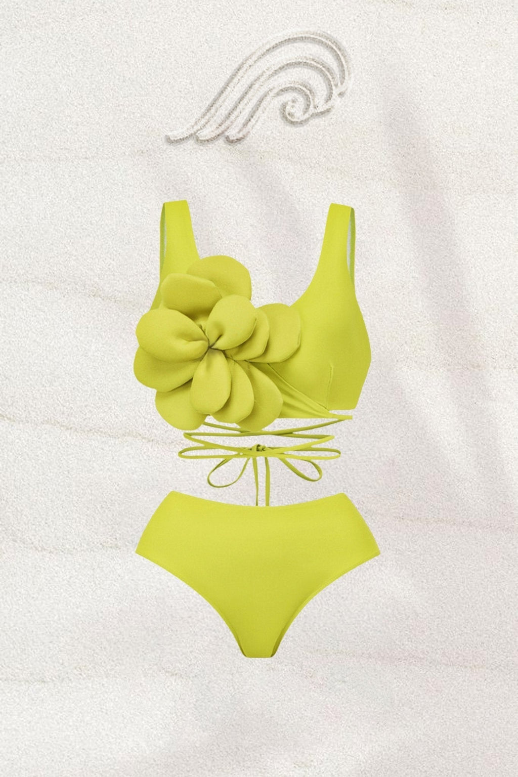 Marta Çiçek Bağcıklı Üç Parçalı Yüzme Seti