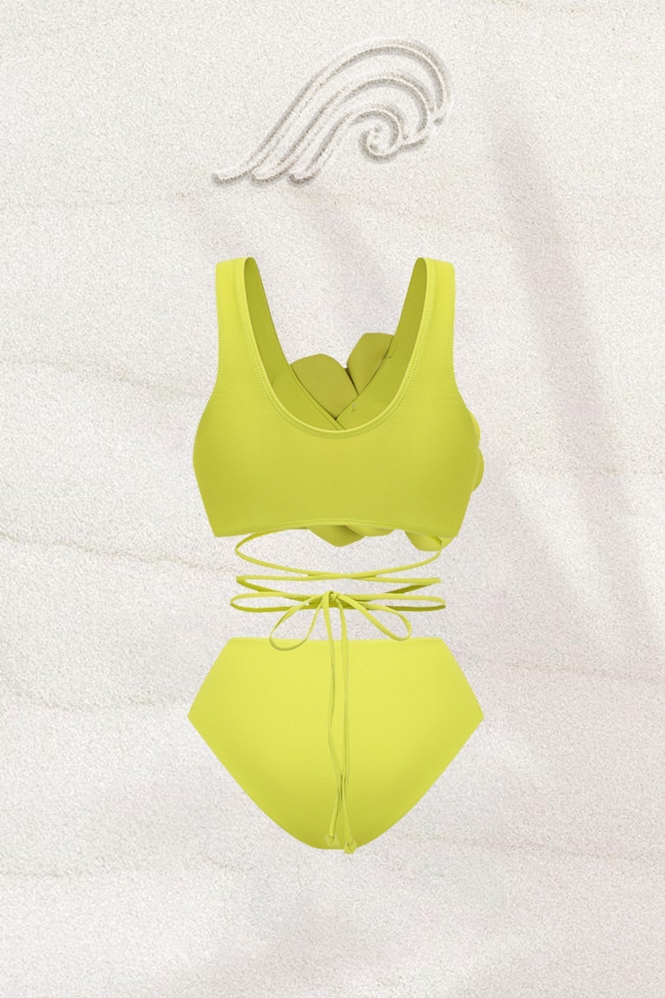 Marta Çiçek Bağcıklı Üç Parçalı Yüzme Seti