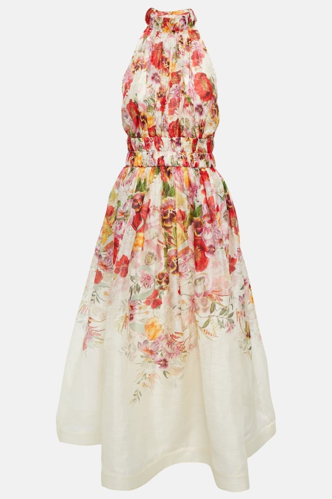 Mignon Baskılı Boyundan Bağlamalı Papyon Midi Elbise