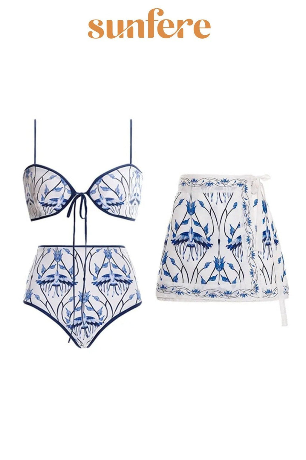 Miriam Baskılı Üçlü Bikini Takımı