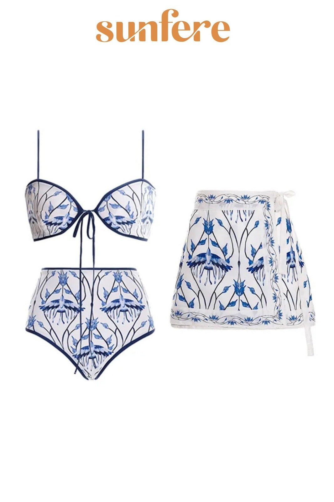 Miriam Baskılı Üçlü Bikini Takımı