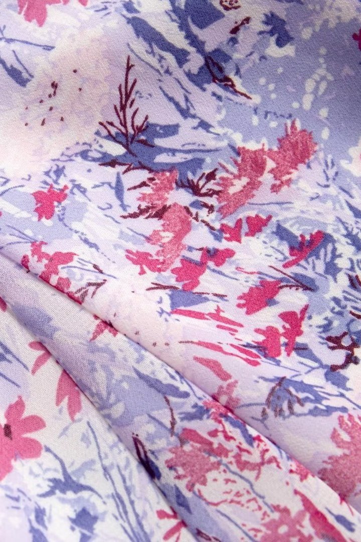 Novia Baskılı Flare Midi Elbise