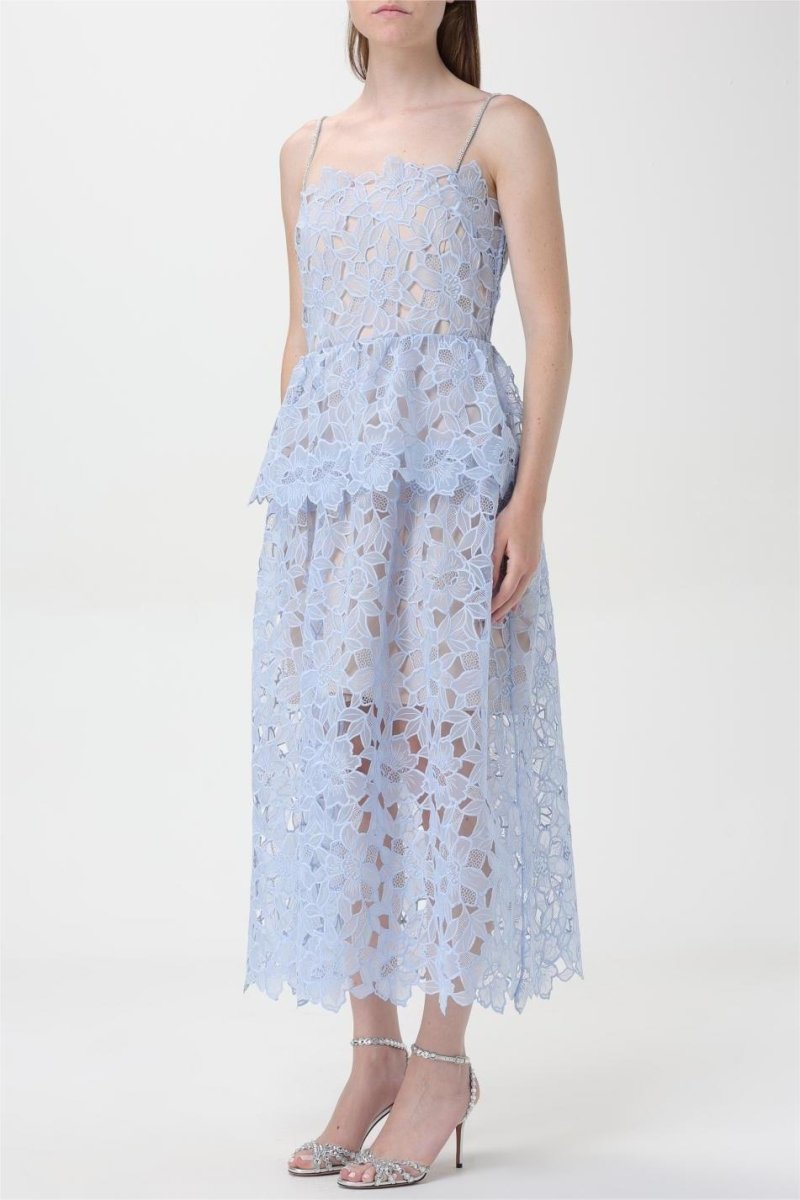 Ophelia Dantelli Katlı Cami Midi Elbise