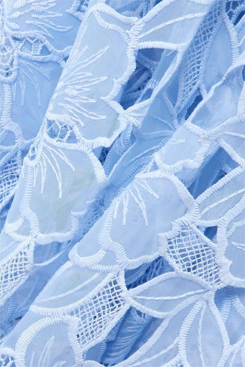 Ophelia Dantelli Katlı Cami Midi Elbise