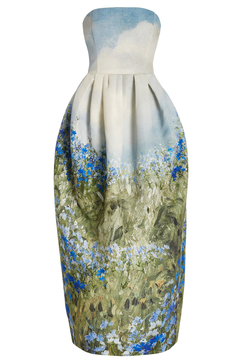 Jodie Baskılı Straplez Midi Elbise