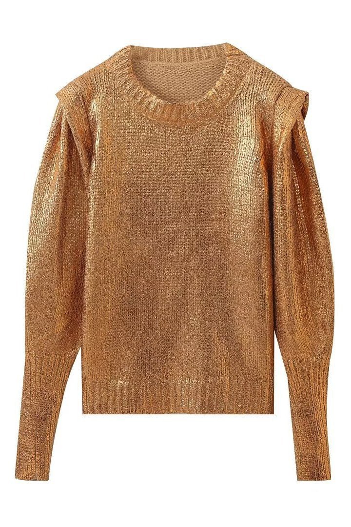 Paula Metalik Dolgulu Triko Kazak