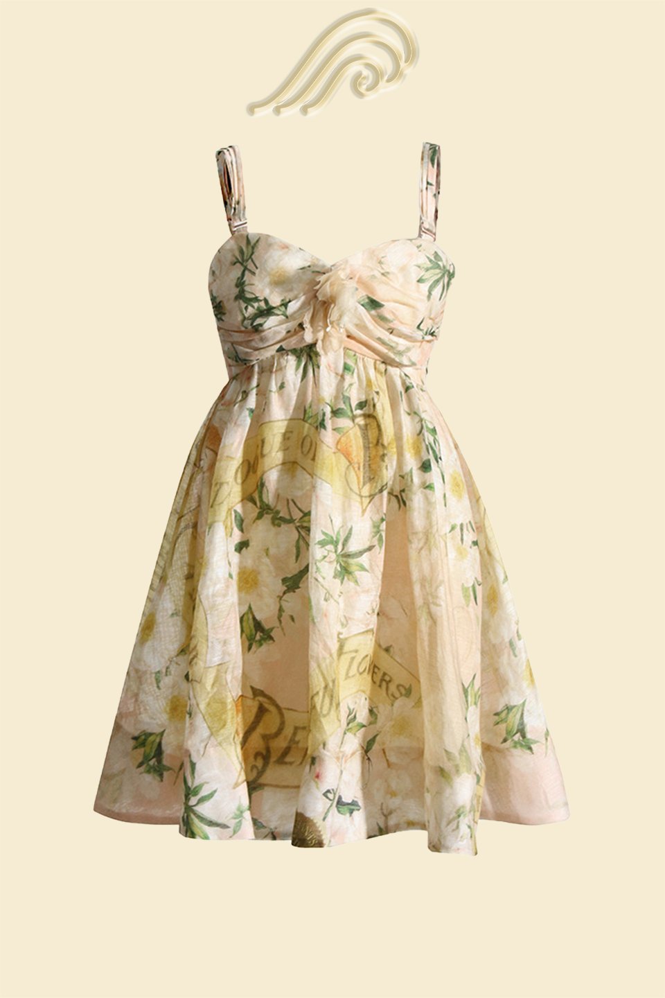 Eula Baskılı Çiçek Desenli Mini Elbise