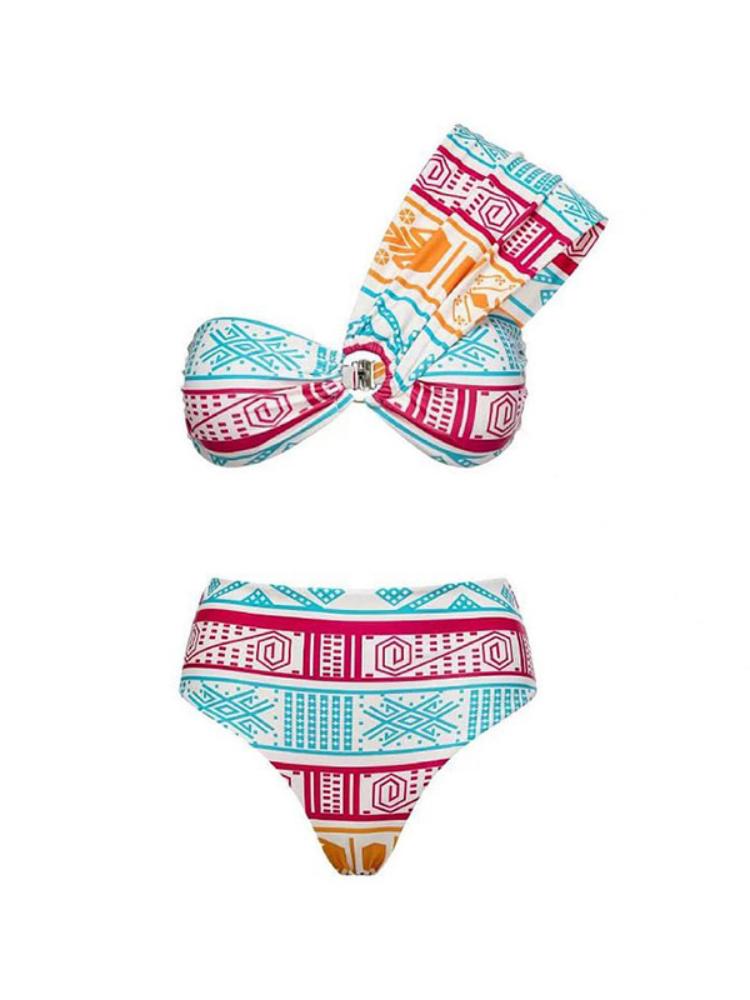 Maud Tribal Print Üç Parçalı Yüzme Seti
