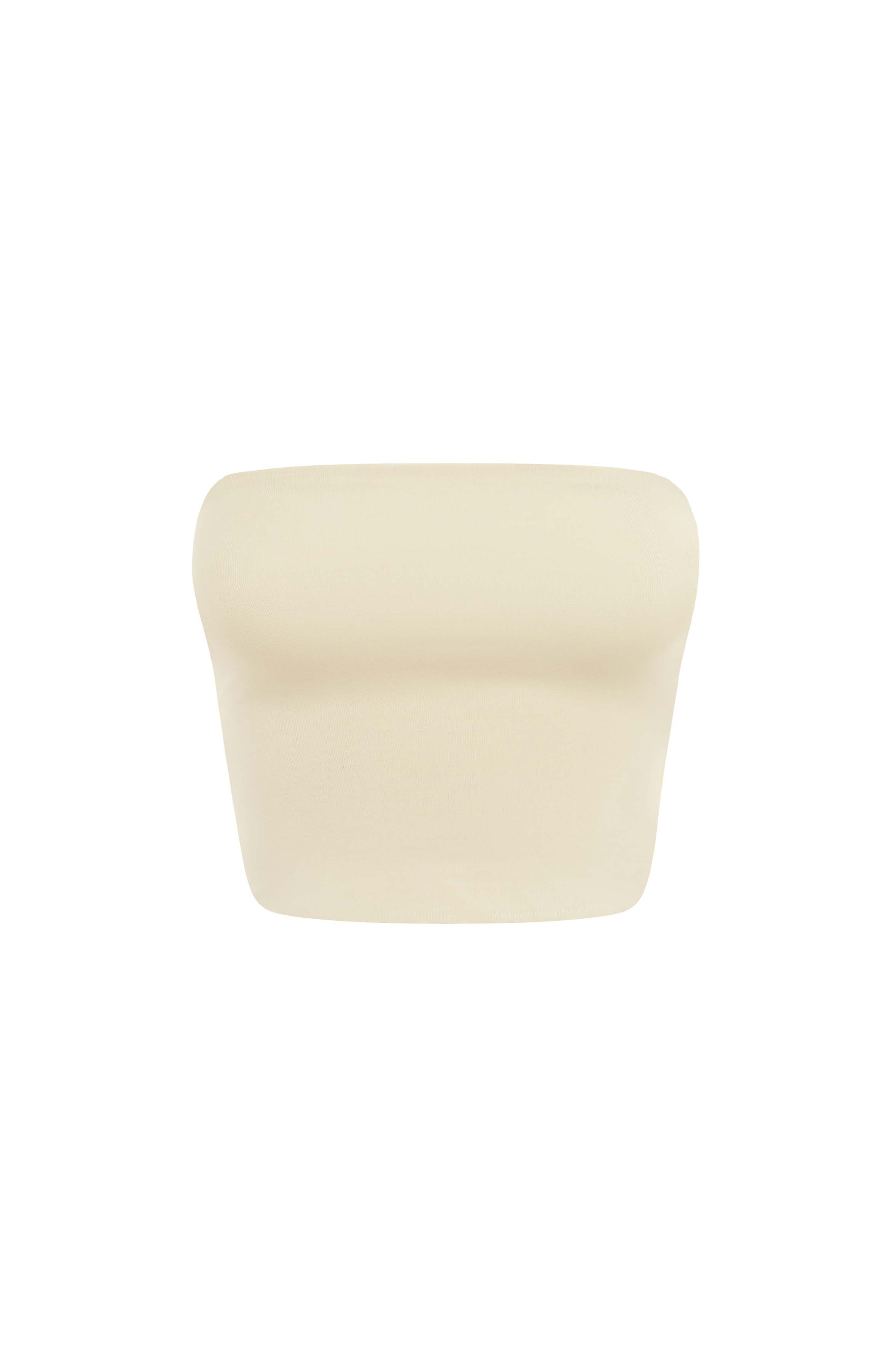 Büstiyer Düz Kesim Esnek Kumaş – Ekru