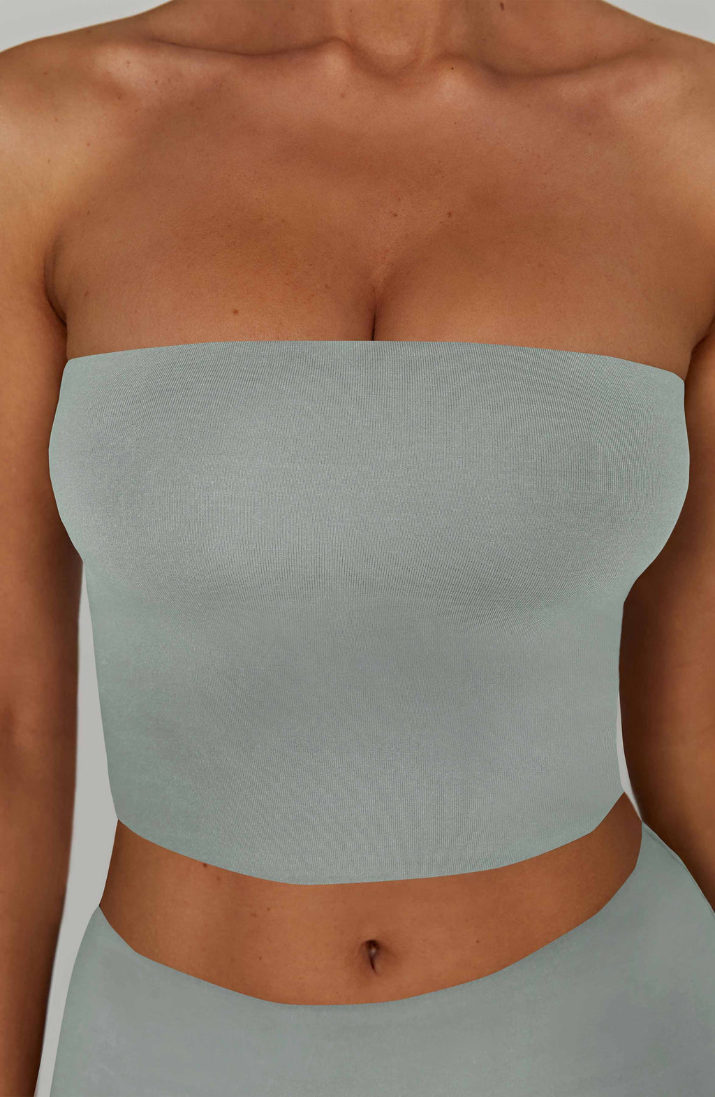 Straplez Crop Top – Su Yeşili