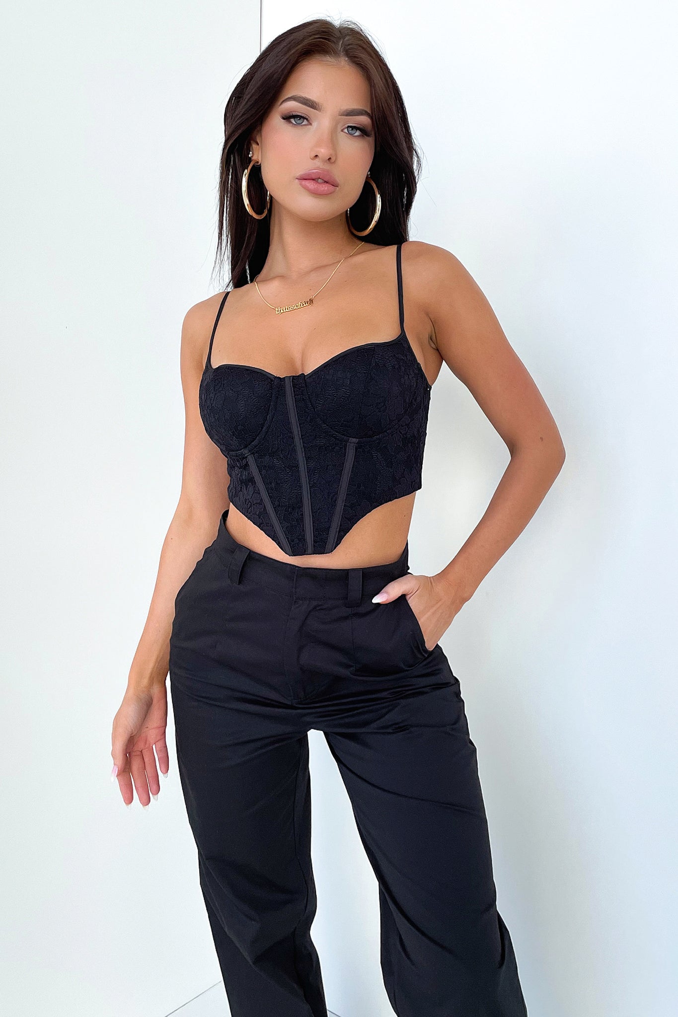 Marko Lace Corset - Siyah