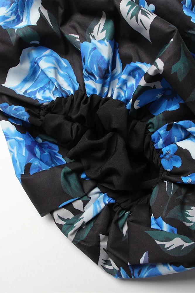 Riva Baskılı Peter Pan Yaka Midi Elbise