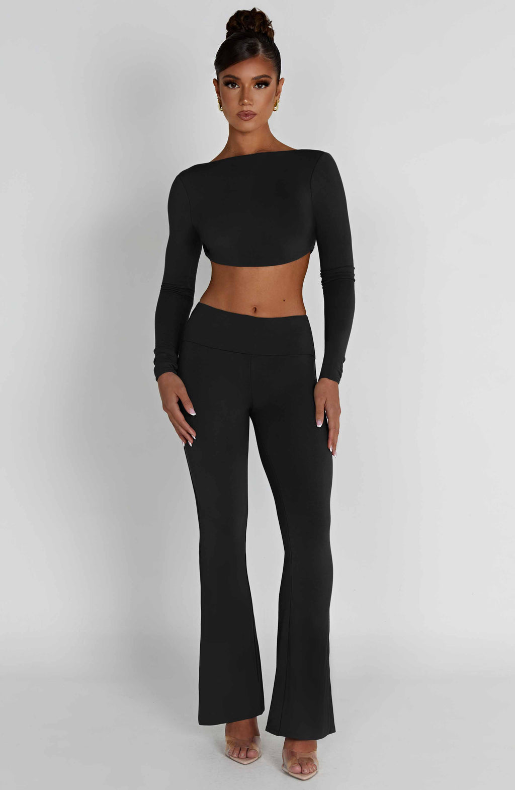 Sırtı Bağlamalı Crop Top – Siyah