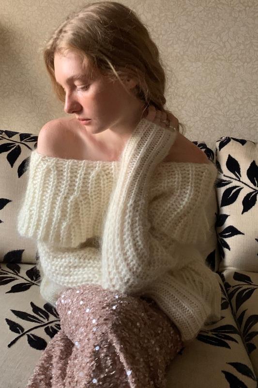 Sally Düşük Omuz Tiftik Kazak Üst