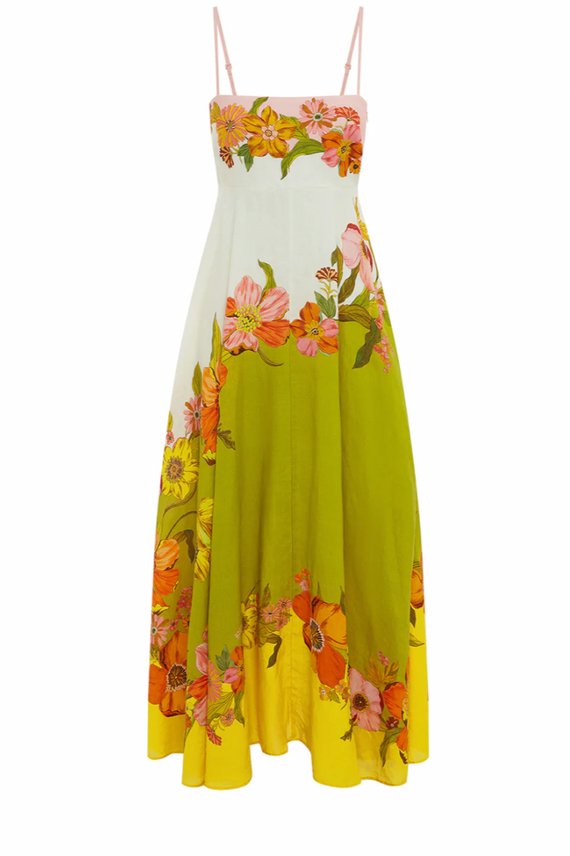 Sheila Çiçek Desenli Midi Elbise