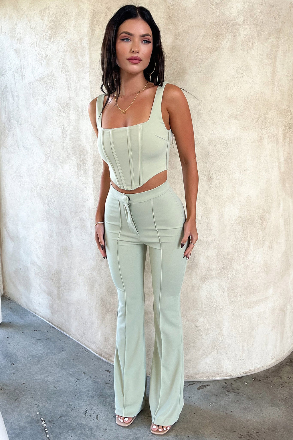 Token Corset Top - Adaçayı