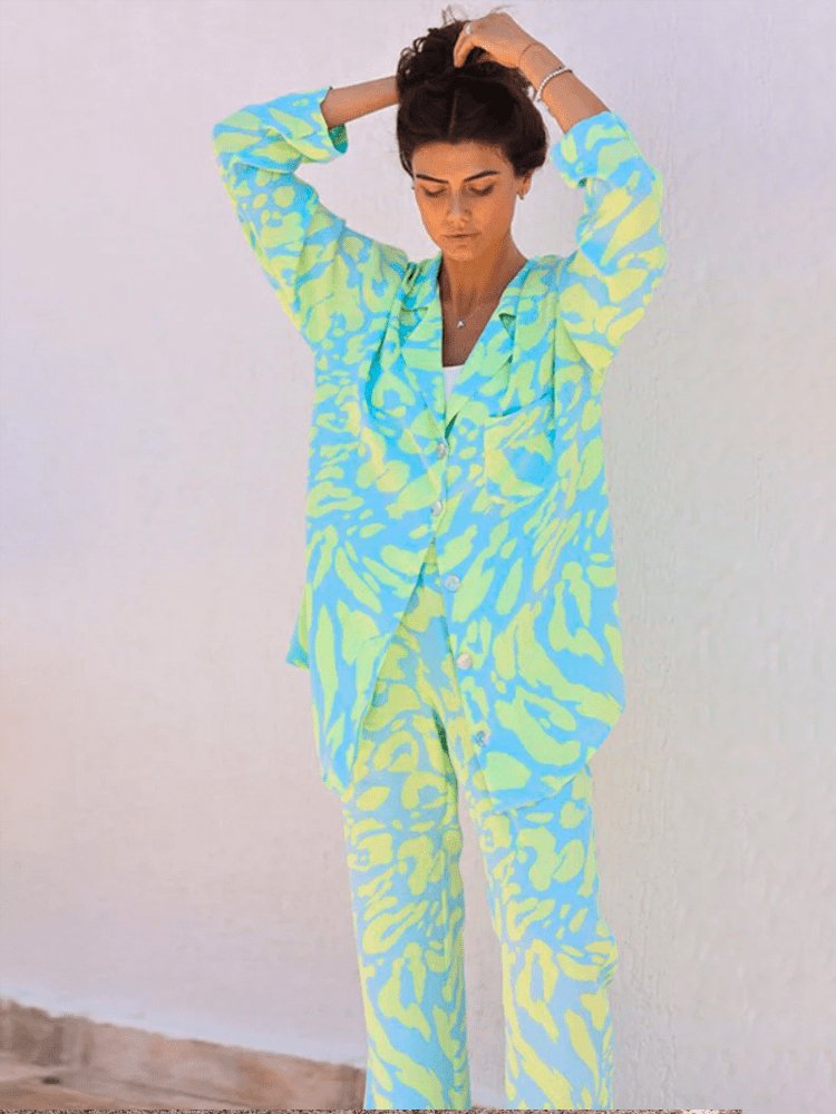 Dalgalı Baskılı Lounge Takımı