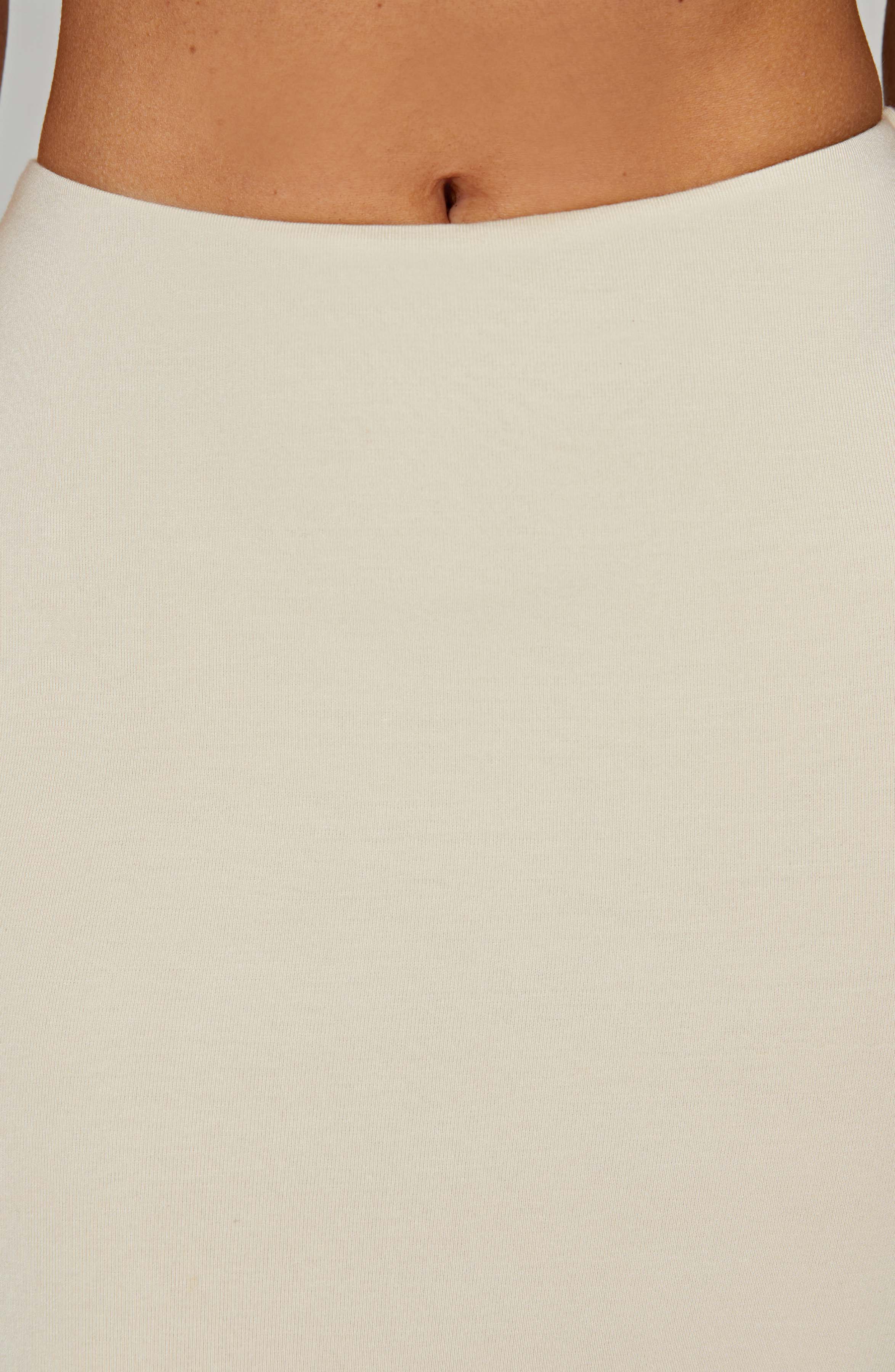 Yüksek Bel Kalem Kesim Streç Etek – Ekru