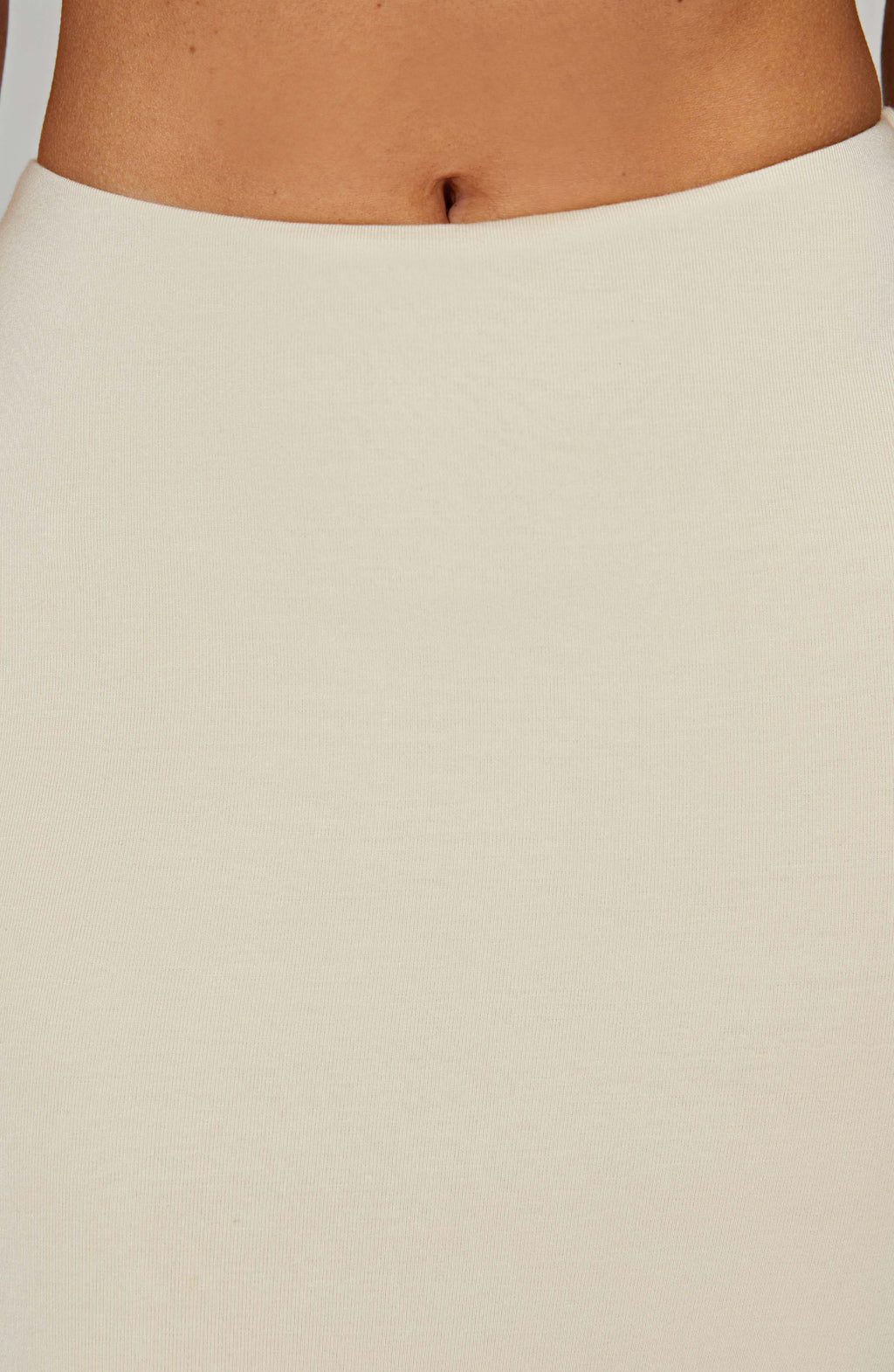 Yüksek Bel Dar Kesim Maxi Etek – Ekru